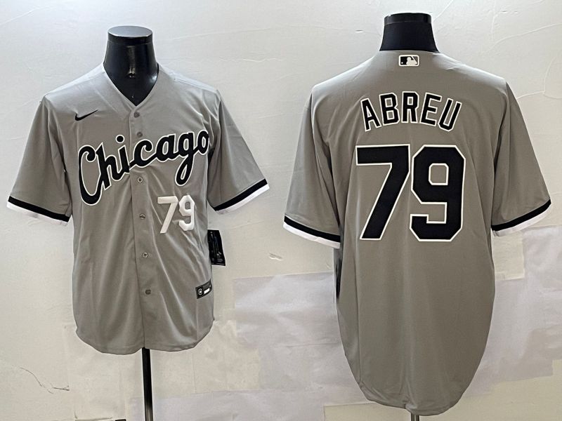 Men Chicago White Sox #79 Abreu Grey Game 2025 Nike MLB Jersey style 2->new york mets->MLB Jersey